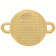 Entrepieza redondo resina epoxi 2 anilllas 12 mm Dorado con oro fino - Blanc x1