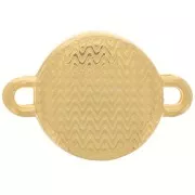 Entrepieza redondo resina epoxi 2 anilllas 12 mm Dorado con oro fino - Blanc x1