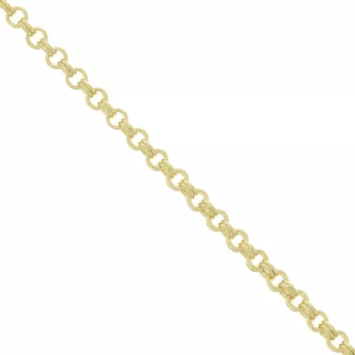 Cadena doble malla redonda 2 mm dorado con oro fino x 1m