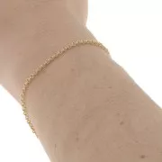 Cadena doble malla redonda 2 mm dorado con oro fino x 1m