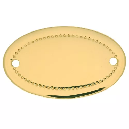 Entrepieza ovalada con puntos 25x15 mm- Chapado de Oro 3 micras x1