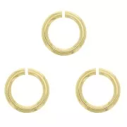 Anillos abiertos 5x0,8 mm - chapados en oro de 3 micras x4