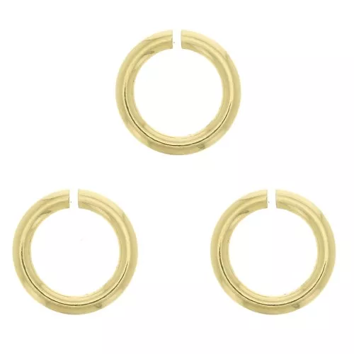 Anillos abiertos 5x0,8 mm - chapados en oro de 3 micras x4