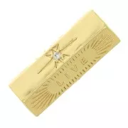 Cuenta cilíndrica con mensaje Live con óxido de óxido de zirconio 22x9 mm - Dorado x1