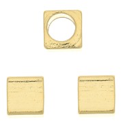 Cuenta cubo 4 mm - Dorado oro fino x1|raw }}