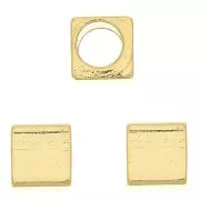 Cuenta cubo 4 mm - Dorado oro fino x1