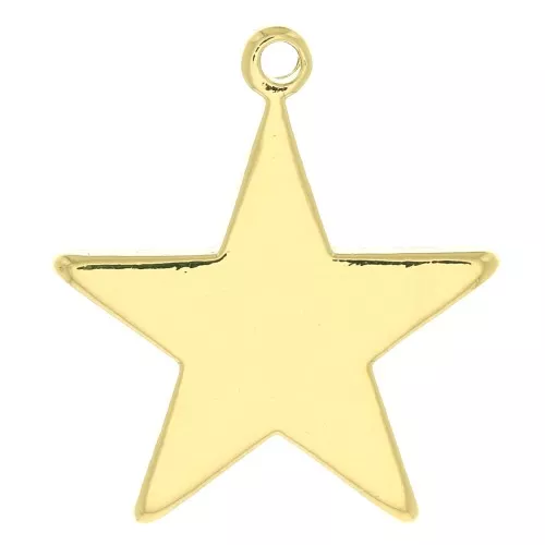 Dije estrella 14x12.5 mm - Chapado de oro 3 micras x1