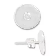 Pendientes con trasera disco plano 11 mm de Plata x2