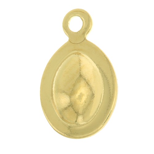 Dije ovalado abombado 10.5x6.5 mm - Chapado de oro 3 micras x1
