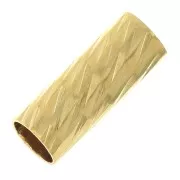 Cuenta tubo recto facetado 10x4 mm - Chapado de Oro 3 micras x1