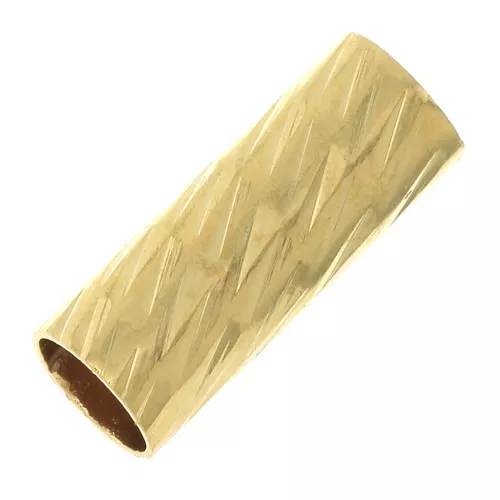 Cuenta tubo recto facetado 10x4 mm - Chapado de Oro 3 micras x1