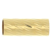 Cuenta tubo recto facetado 10x4 mm - Chapado de Oro 3 micras x1