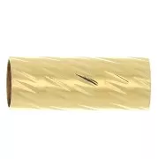 Cuenta tubo recto facetado 10x4 mm - Chapado de Oro 3 micras x1