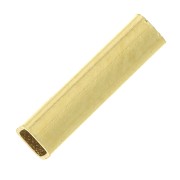 Cuenta tubo rectangular recto 8x2 mm - Chapado de oro 3 micras x1