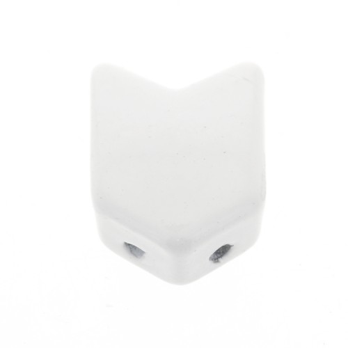 Cuenta de zamac forma flecha 11.5x8 mm - Blanco x1