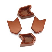 Cuenta de zamac forma flecha 11.5x8 mm - Marrón x1