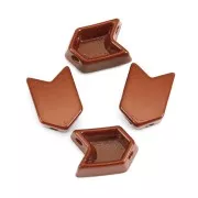Cuenta de zamac forma flecha 11.5x8 mm - Marrón x1