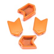 Cuenta de zamac forma flecha 11.5x8 mm - Naranja x1