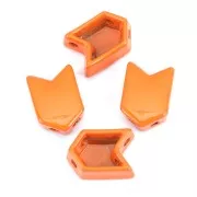 Cuenta de zamac forma flecha 11.5x8 mm - Naranja x1