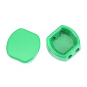 Cuenta de zamac forma cuadrada redonda 9.5x10 mm - Verde x1