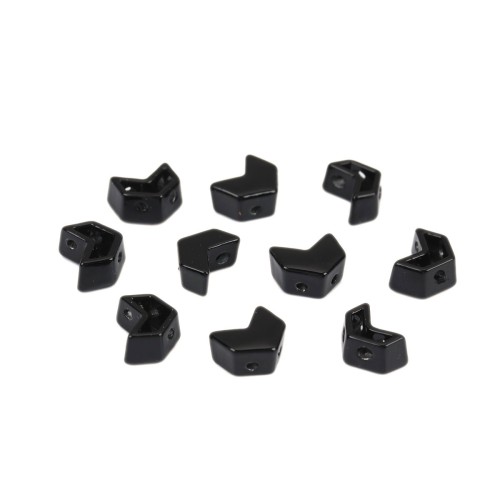 Cuenta de zamac forma cheurón 6.5x8 mm - Negro x1