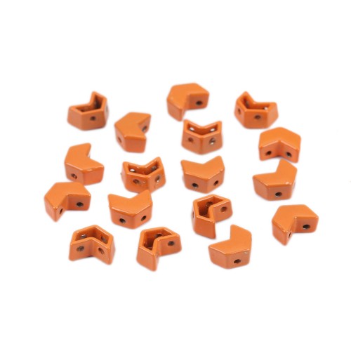 Cuenta de zamac forma cheurón 6.5x8 mm - Orange x1