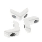 Cuenta de zamac forma pequeño cheurón 6x8 mm - Blanco x1