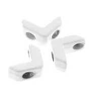 Cuenta de zamac forma pequeño cheurón 6x8 mm - Blanco x1