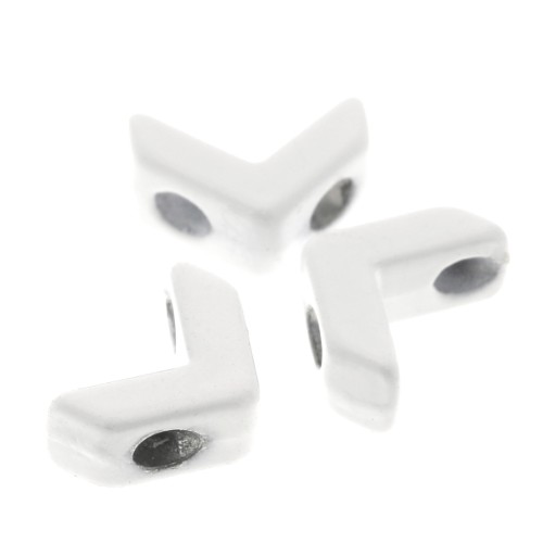 Cuenta de zamac forma pequeño cheurón 6x8 mm - Blanco x1