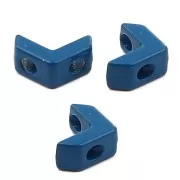 Cuenta de zamac forma pequeño cheurón 6x8 mm - Azul petroleo x1