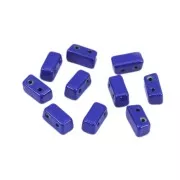 Cuenta de zamac forma rectangular 8x4 mm - Azul oscuro x1