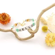 Cuenta de zamac forma rectangular 8x4 mm - Vieux rose x1