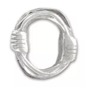 Cuenta pasante para cuero Regaliz 15x4 mm plateado antiguo