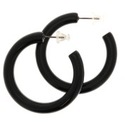Pendientes Aros gruesas de resina opaque 41 mm - Negro x2|raw }}