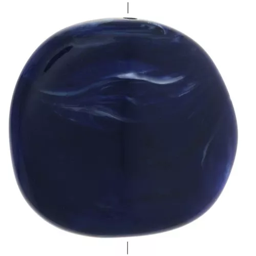 Disco irregular de resina 37x39 mm - Azul marino marmoleado x1