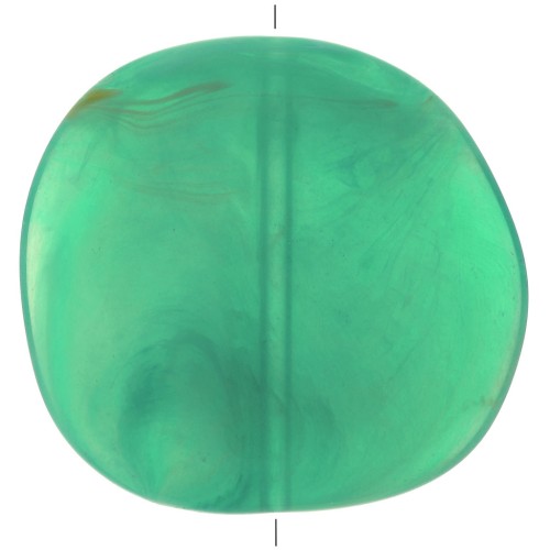 Disco irregular de resina 37x39 mm - Verde marmoleado x1