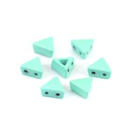Cuenta de zamac forma triángulo 6x7 mm - Verde turquesa x1