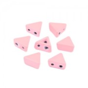 Cuenta de zamac forma triángulo 6x7 mm - Rosa x1