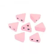 Cuenta de zamac forma triángulo 6x7 mm - Rosa x1