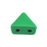 Cuenta de zamac forma triángulo 6x7 mm - Verde x1
