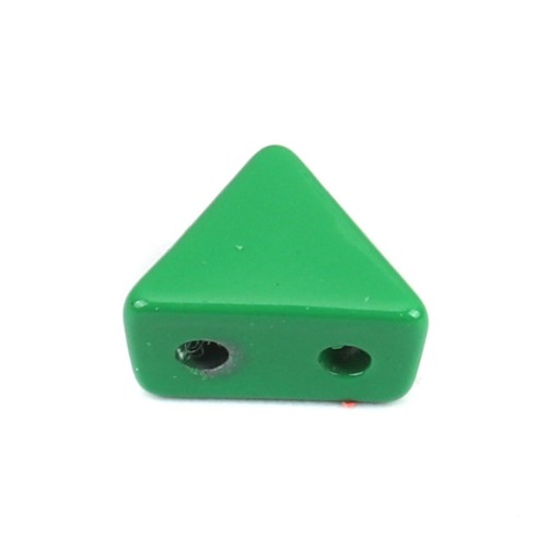 Cuenta de zamac forma triángulo 6x7 mm - Verde x1