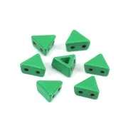 Cuenta de zamac forma triángulo 6x7 mm - Verde x1