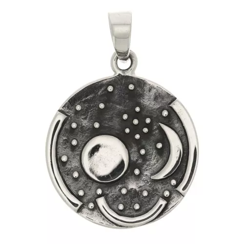 Colgante redonda 21.5x18 mm estampado Constelación anilla cerrada - de Plata 925x1