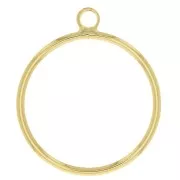 Colgante - Anillo de montaje y tejido 23x20 mm - Chapado de oro 3 micras Dorado x1