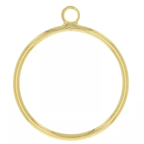 Colgante - Anillo de montaje y tejido 23x20 mm - Chapado de oro 3 micras Dorado x1
