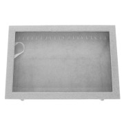 Expositor de joyas para collares y pulseras 35x24x5cm imitación terciopelo - Gris