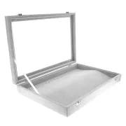 Expositor de joyas para collares y pulseras 35x24x5cm imitación terciopelo - Gris