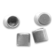 Tubos finales para cordón 4 mm plateado antiguo x10|raw }}