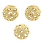 Cuentas redondas afiligranadas 8 mm - Dorado con oro fino x4