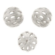 Cuentas redondas afiligranadas 6 mm - Plateado x10|raw }}